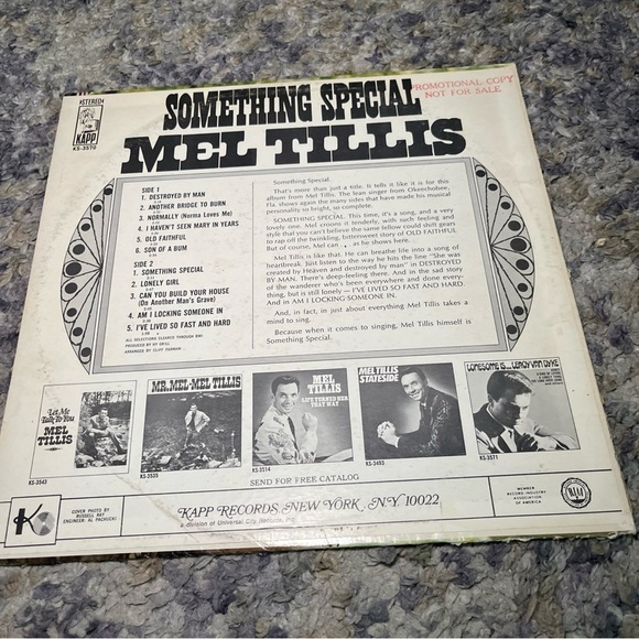 Mel Tillis- Something Special- vintage vinyl record 1968 - Picture 2 of 9